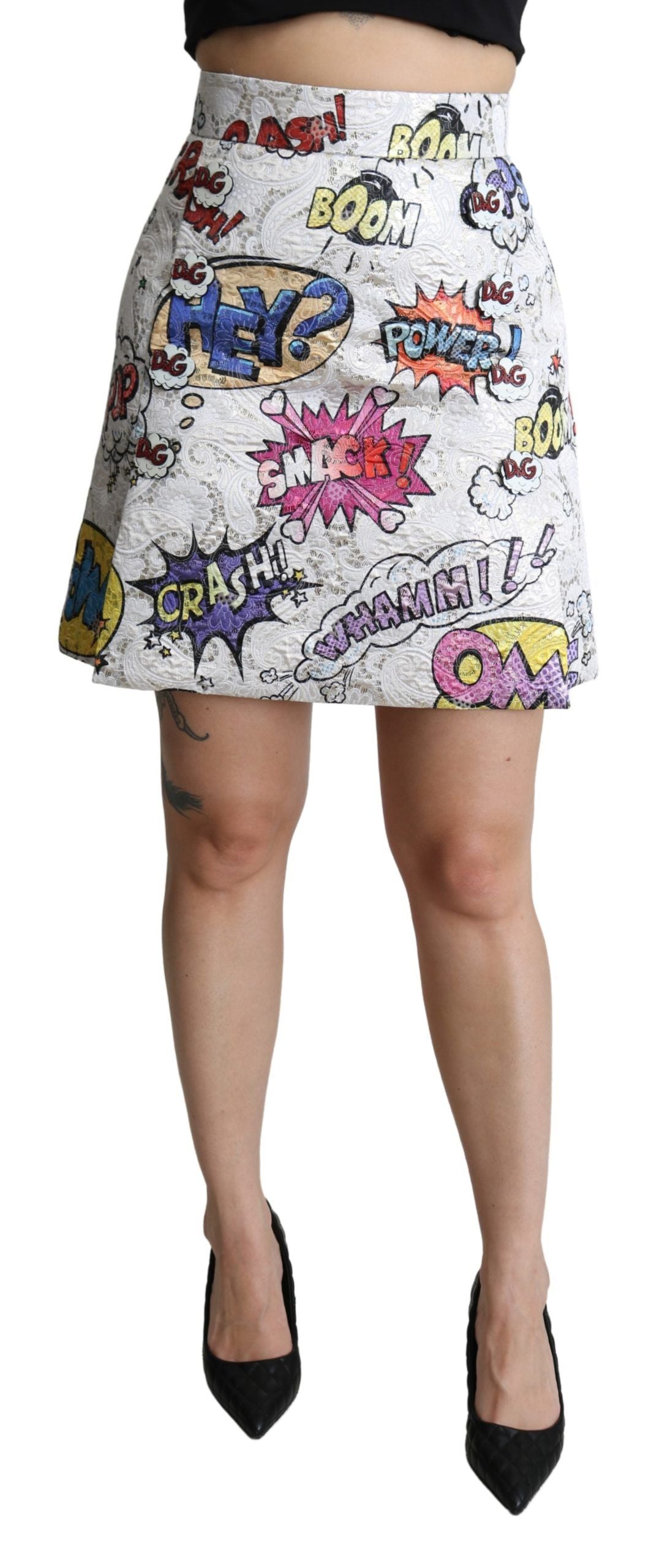 Dolce & Gabbana Chic Cartoon Brocade Mini Skirt Dolce & Gabbana