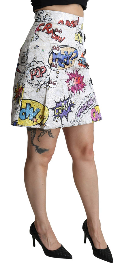 Dolce & Gabbana Chic Cartoon Brocade Mini Skirt Dolce & Gabbana