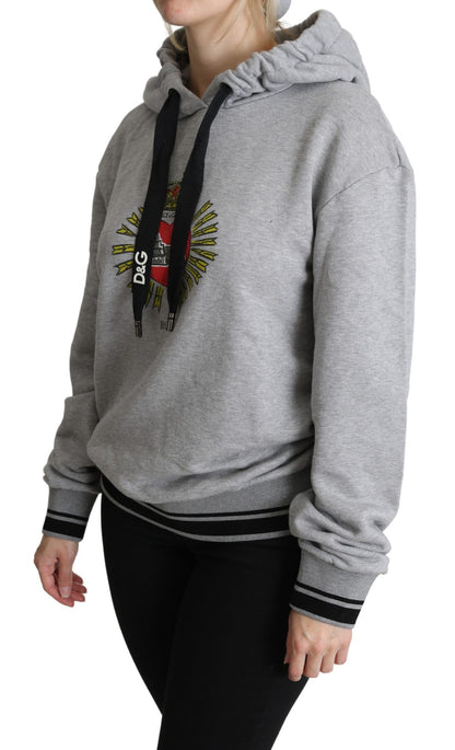 Dolce & Gabbana Exclusive Hooded Gray Cotton Sweater Dolce & Gabbana