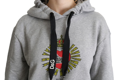 Dolce & Gabbana Exclusive Hooded Gray Cotton Sweater Dolce & Gabbana