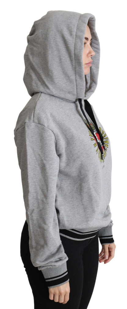 Dolce & Gabbana Exclusive Hooded Gray Cotton Sweater Dolce & Gabbana