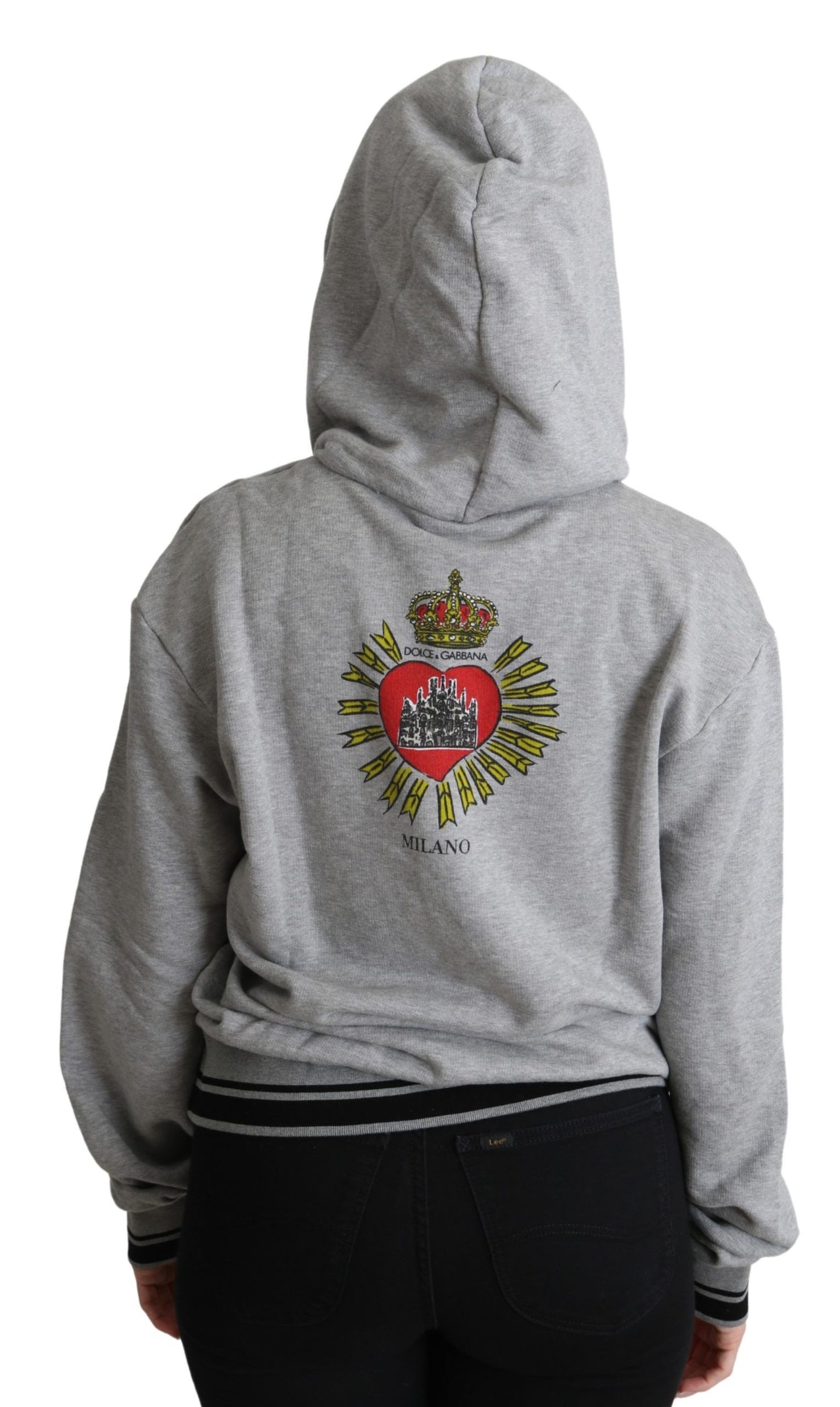 Dolce & Gabbana Exclusive Hooded Gray Cotton Sweater Dolce & Gabbana