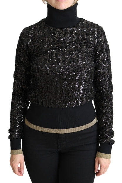 Dolce & Gabbana Elegant Sequined Turtleneck Sweater Dolce & Gabbana