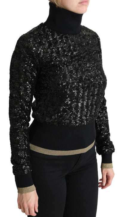 Dolce & Gabbana Elegant Sequined Turtleneck Sweater Dolce & Gabbana