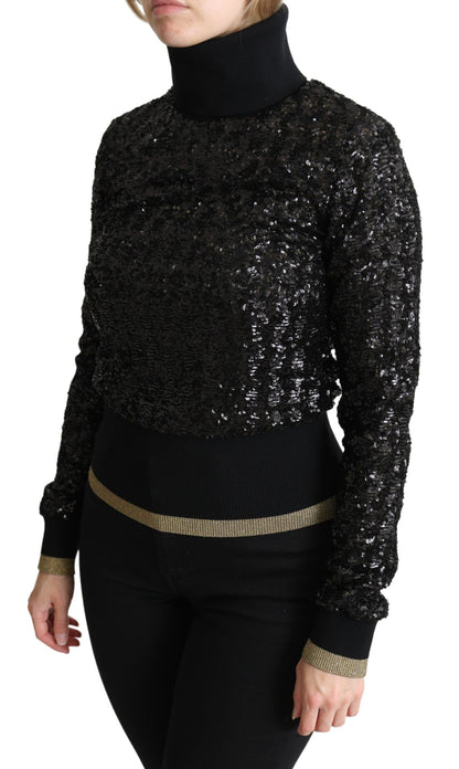 Dolce & Gabbana Elegant Sequined Turtleneck Sweater Dolce & Gabbana