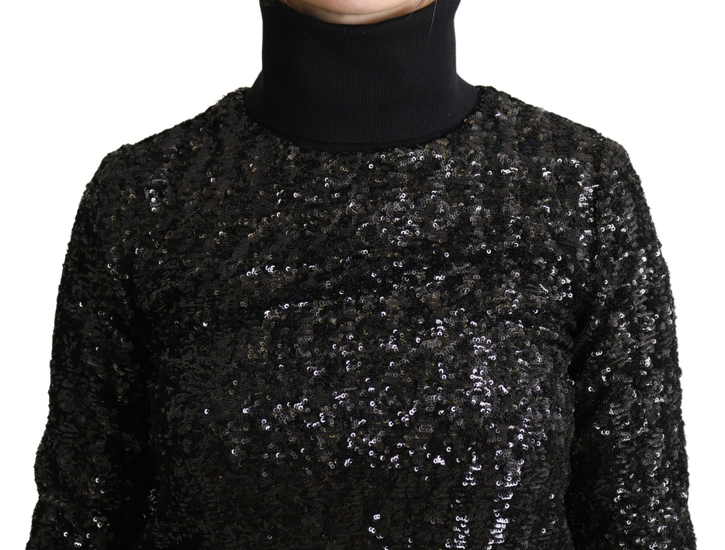 Dolce & Gabbana Elegant Sequined Turtleneck Sweater Dolce & Gabbana