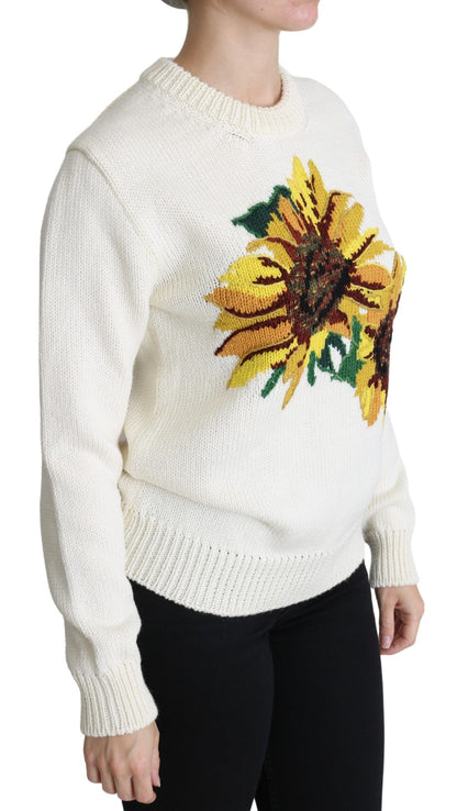 Dolce & Gabbana Elegant Knitted Sunflower Sweater Dolce & Gabbana