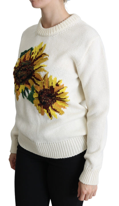 Dolce & Gabbana Elegant Knitted Sunflower Sweater Dolce & Gabbana