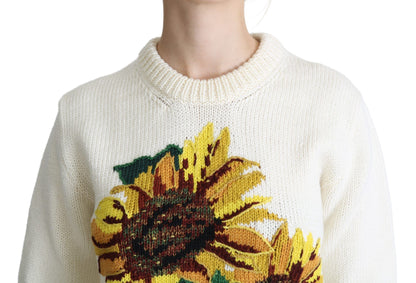 Dolce & Gabbana Elegant Knitted Sunflower Sweater Dolce & Gabbana