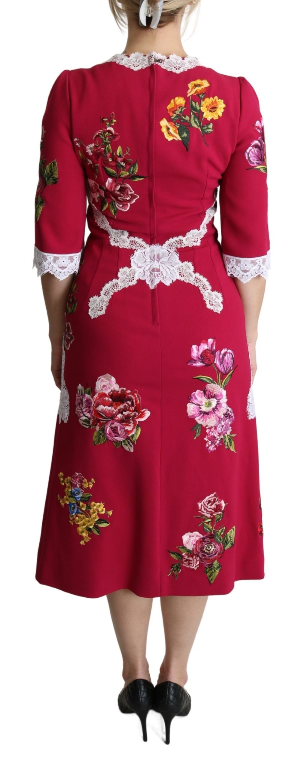 Dolce & Gabbana Floral Embroidered Sheath Midi Dress Dolce & Gabbana