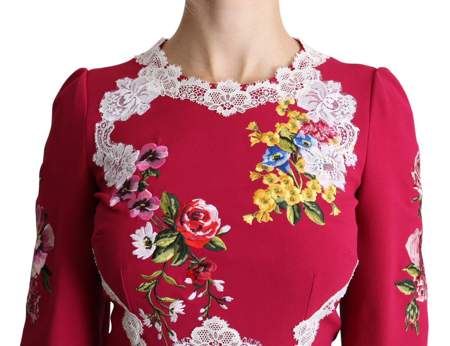 Dolce & Gabbana Floral Embroidered Sheath Midi Dress Dolce & Gabbana