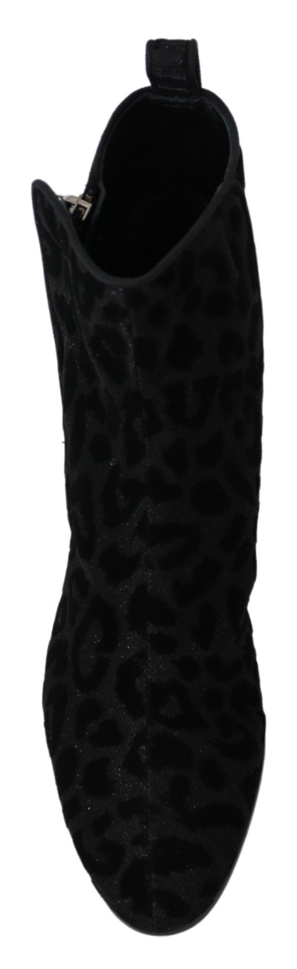 Dolce & Gabbana Elegant Black Leopard Print Short Boots Dolce & Gabbana