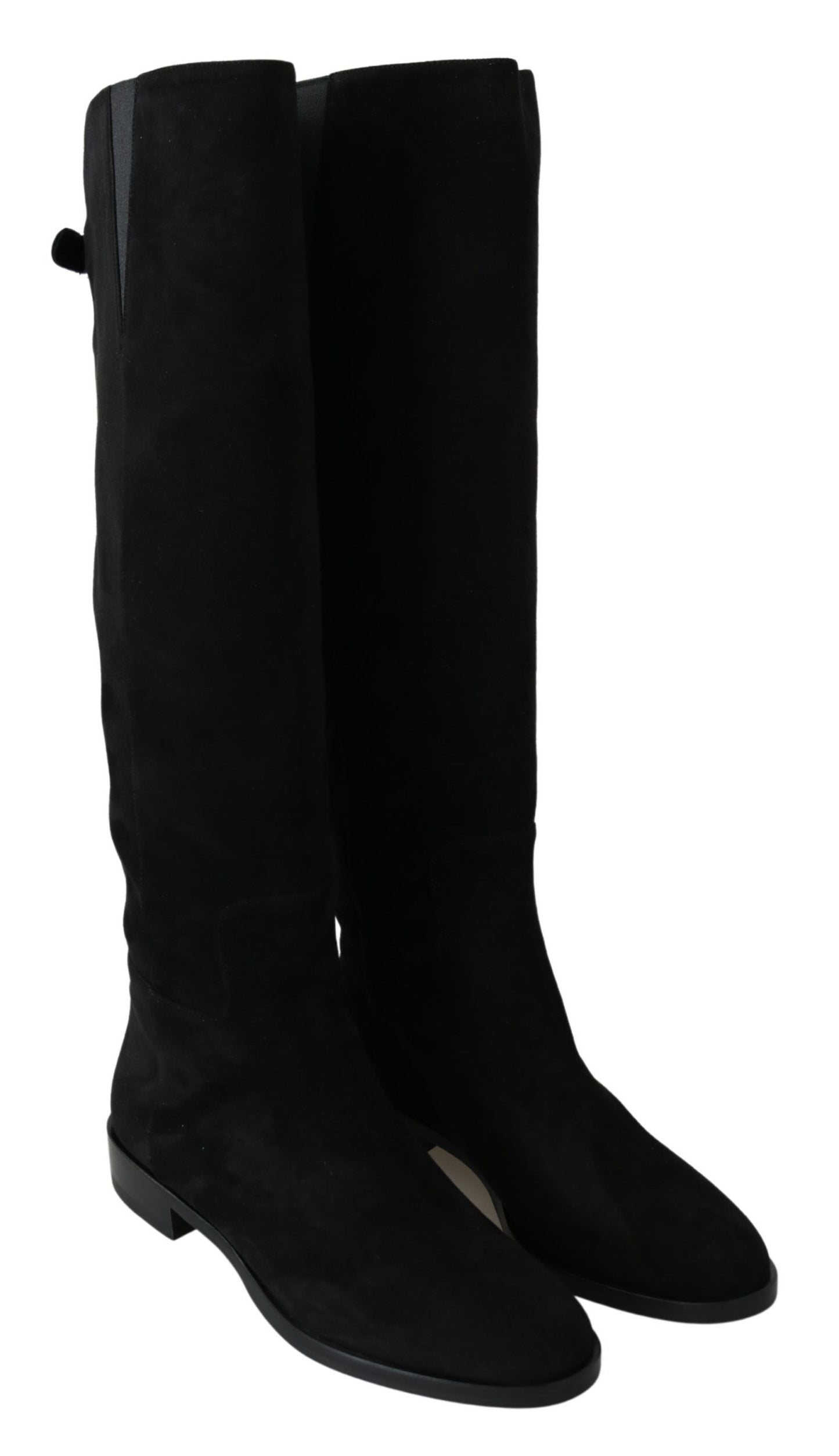 Dolce & Gabbana Elegant Black Suede Knee High Boots Dolce & Gabbana