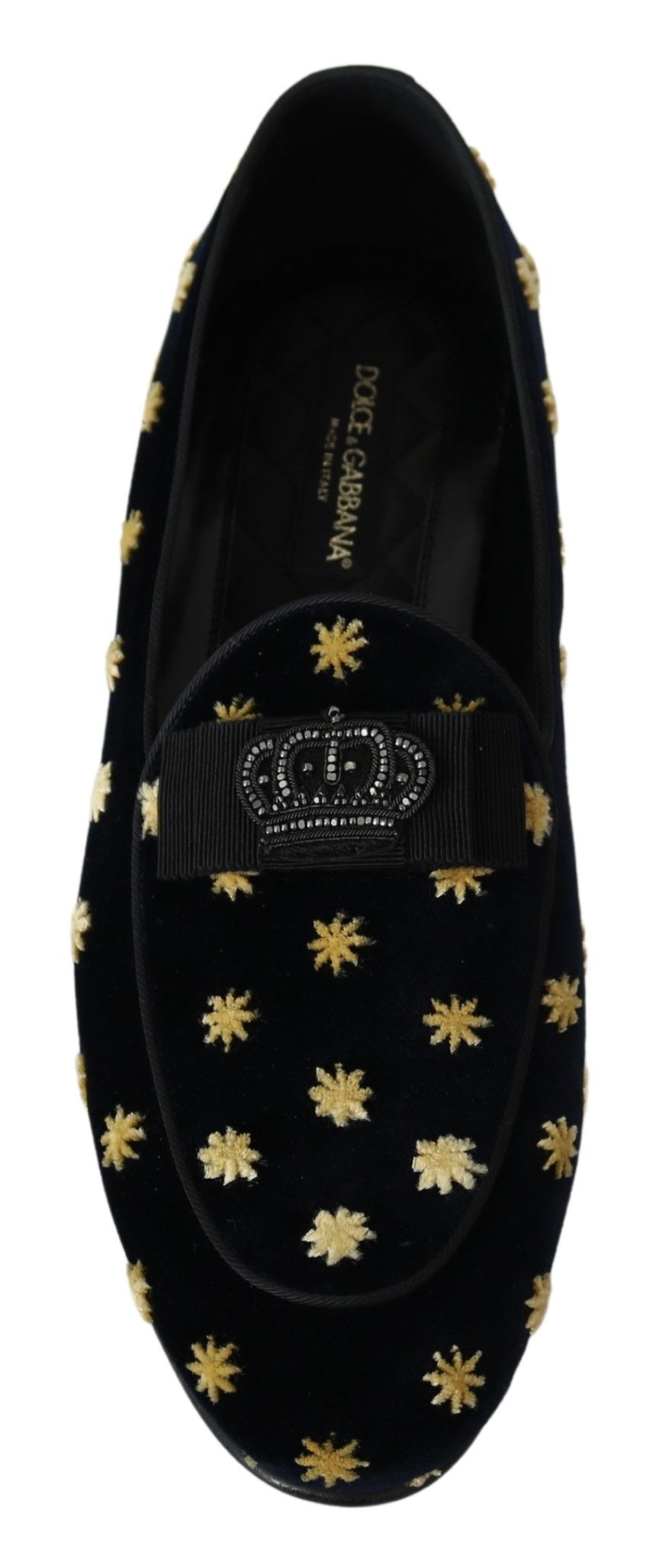 Dolce & Gabbana Elegant Velvet Crown Embroidery Loafers Dolce & Gabbana