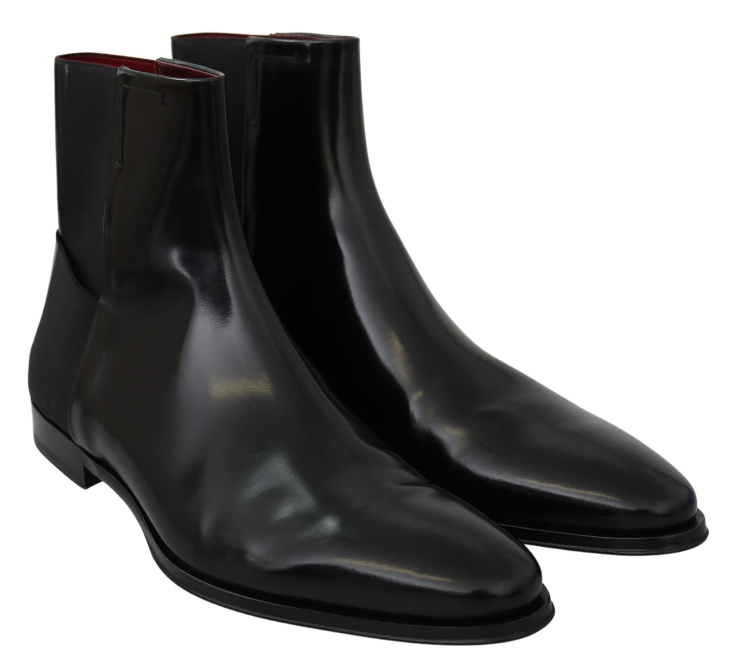 Dolce & Gabbana Elegant Black Leather Chelsea Boots Dolce & Gabbana