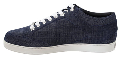 Jimmy Choo Chic Slip-On Blue Denim Suede Sneakers Jimmy Choo