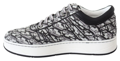 Jimmy Choo Glittering Slip-On Sneakers - Silver and Black Jimmy Choo