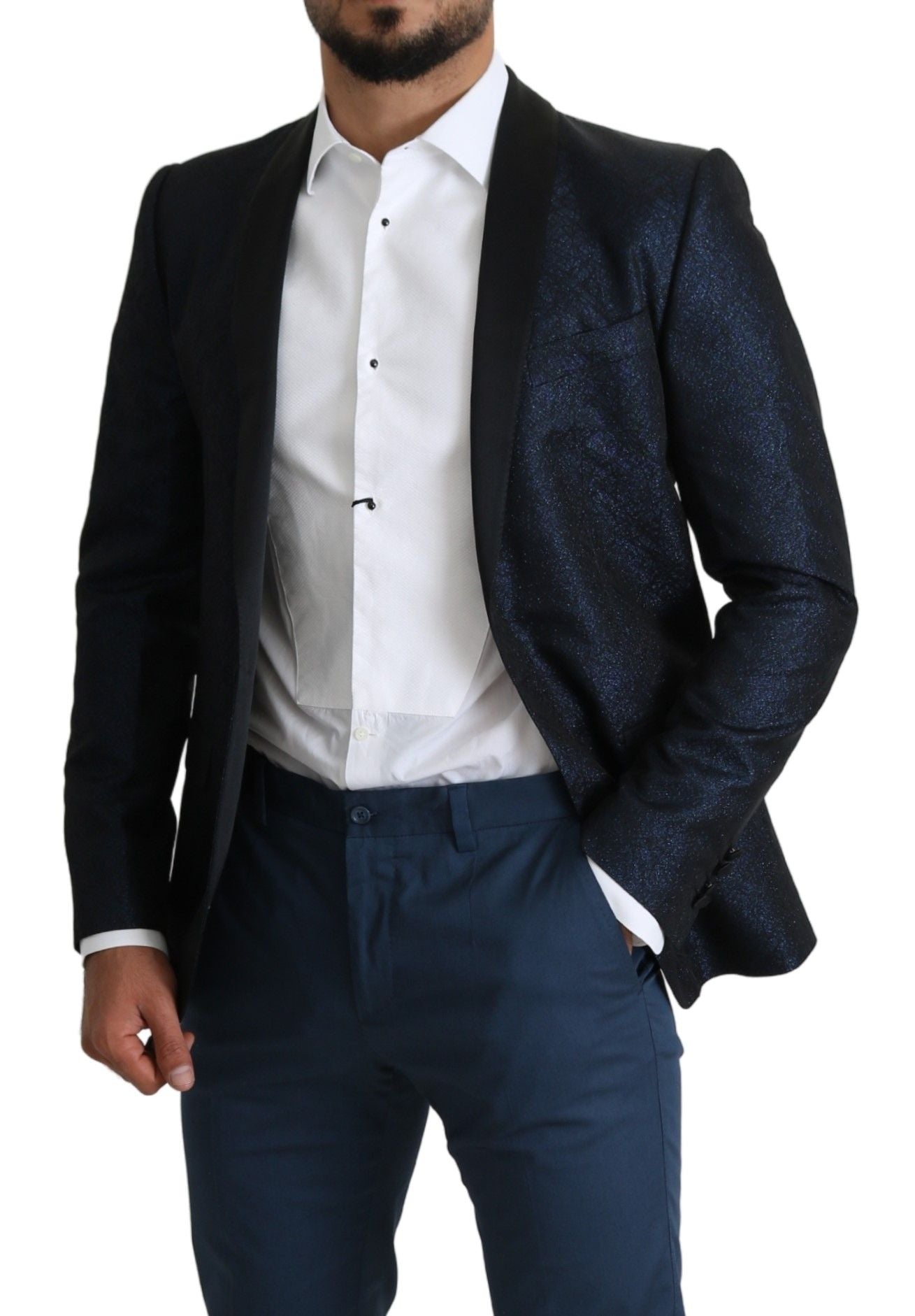 Dolce & Gabbana Elegant Martini Blue Slim Fit Blazer Dolce & Gabbana