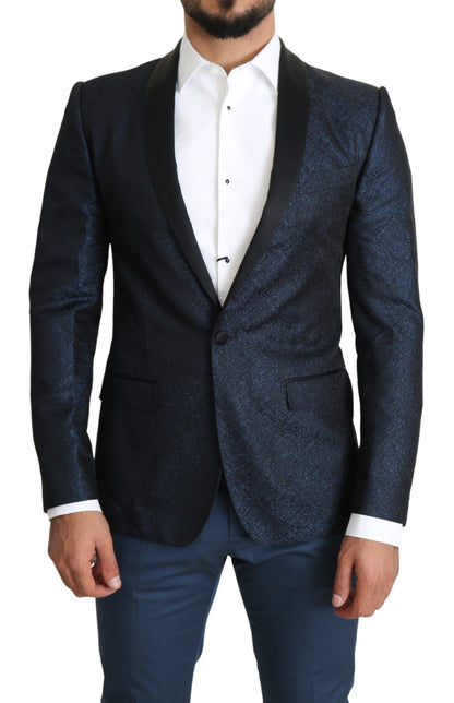 Dolce & Gabbana Elegant Martini Blue Slim Fit Blazer Dolce & Gabbana