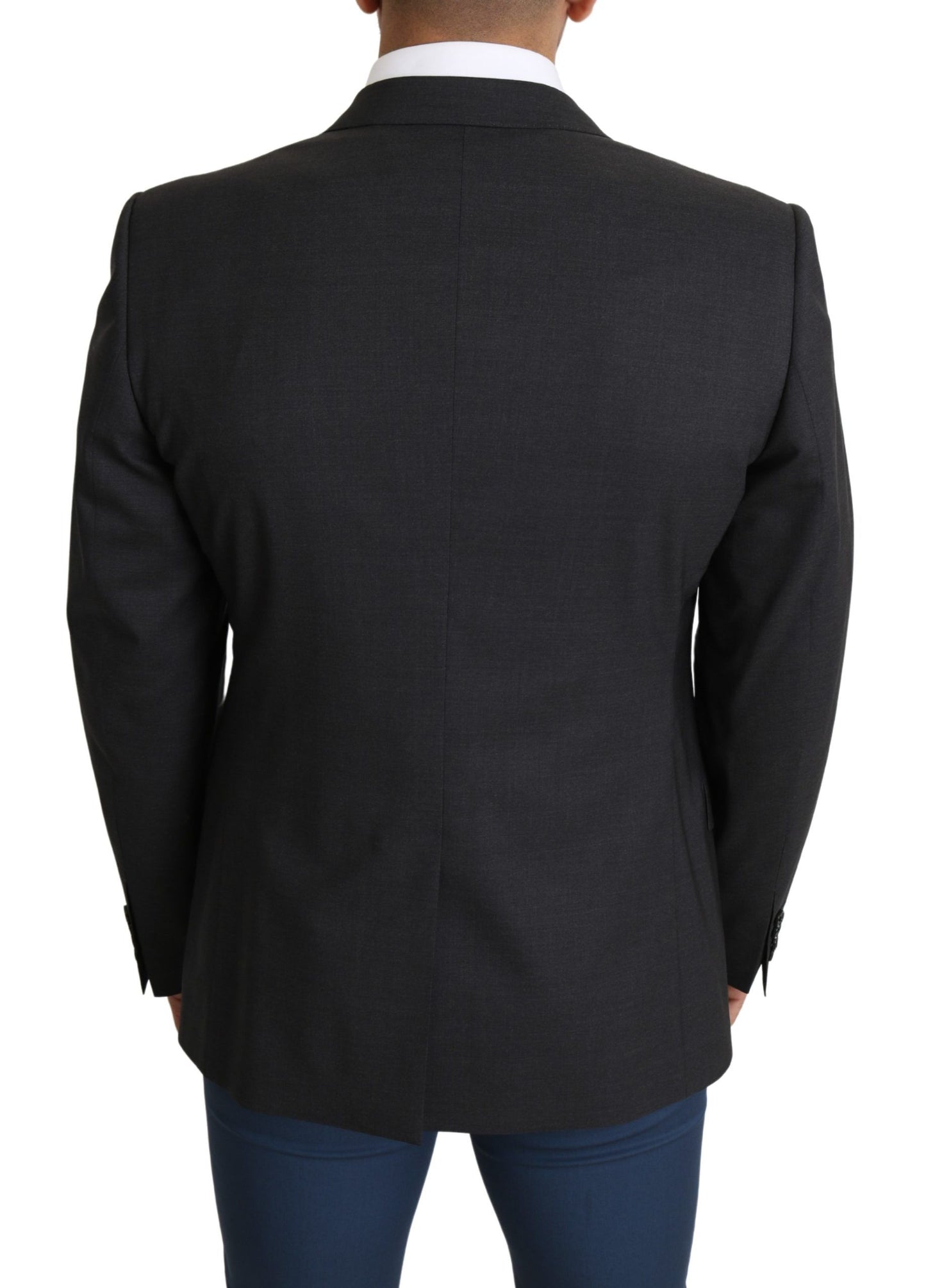 Dolce & Gabbana Elegant Gray Wool Silk Blend Slim Fit Blazer Dolce & Gabbana