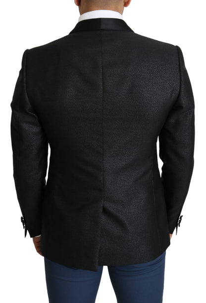 Dolce & Gabbana Elegant Black Jacquard Slim Fit Blazer Dolce & Gabbana