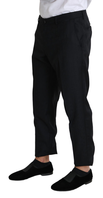 Dolce & Gabbana Elegant Black Virgin Wool Cropped Pants Dolce & Gabbana