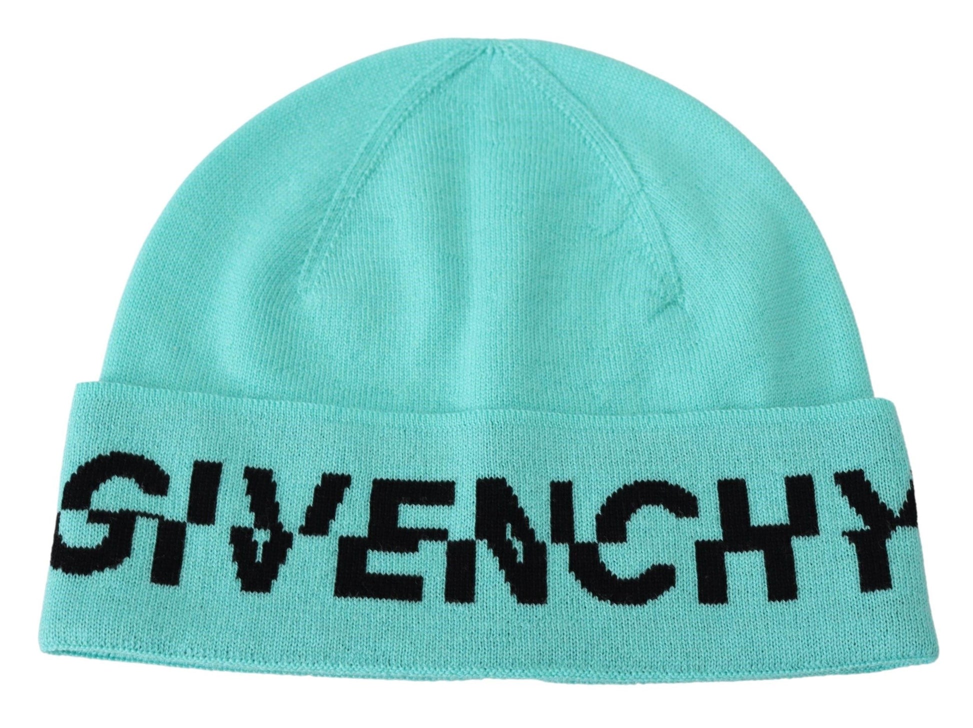 স্বাক্ষর লোগো সহ Givenchy Aquamarine সবুজ উল Beanie