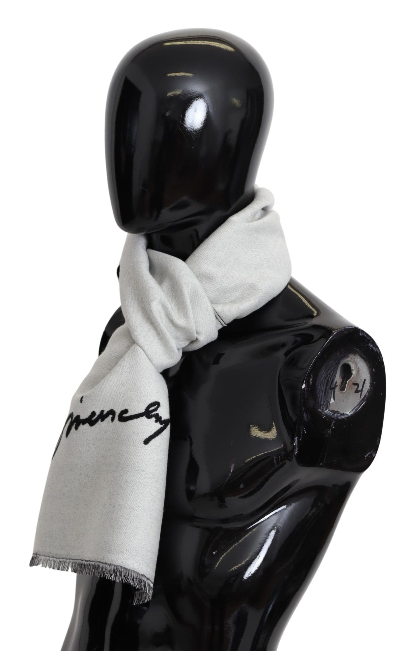 Givenchy Elegant Monochrome Wool-Silk Blend Scarf Givenchy