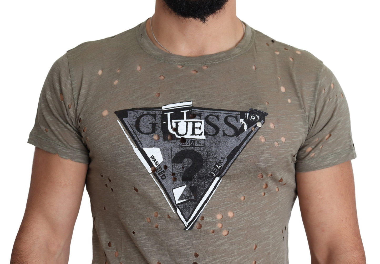 Guess Chic Brown Cotton Stretch T-Shirt Guess