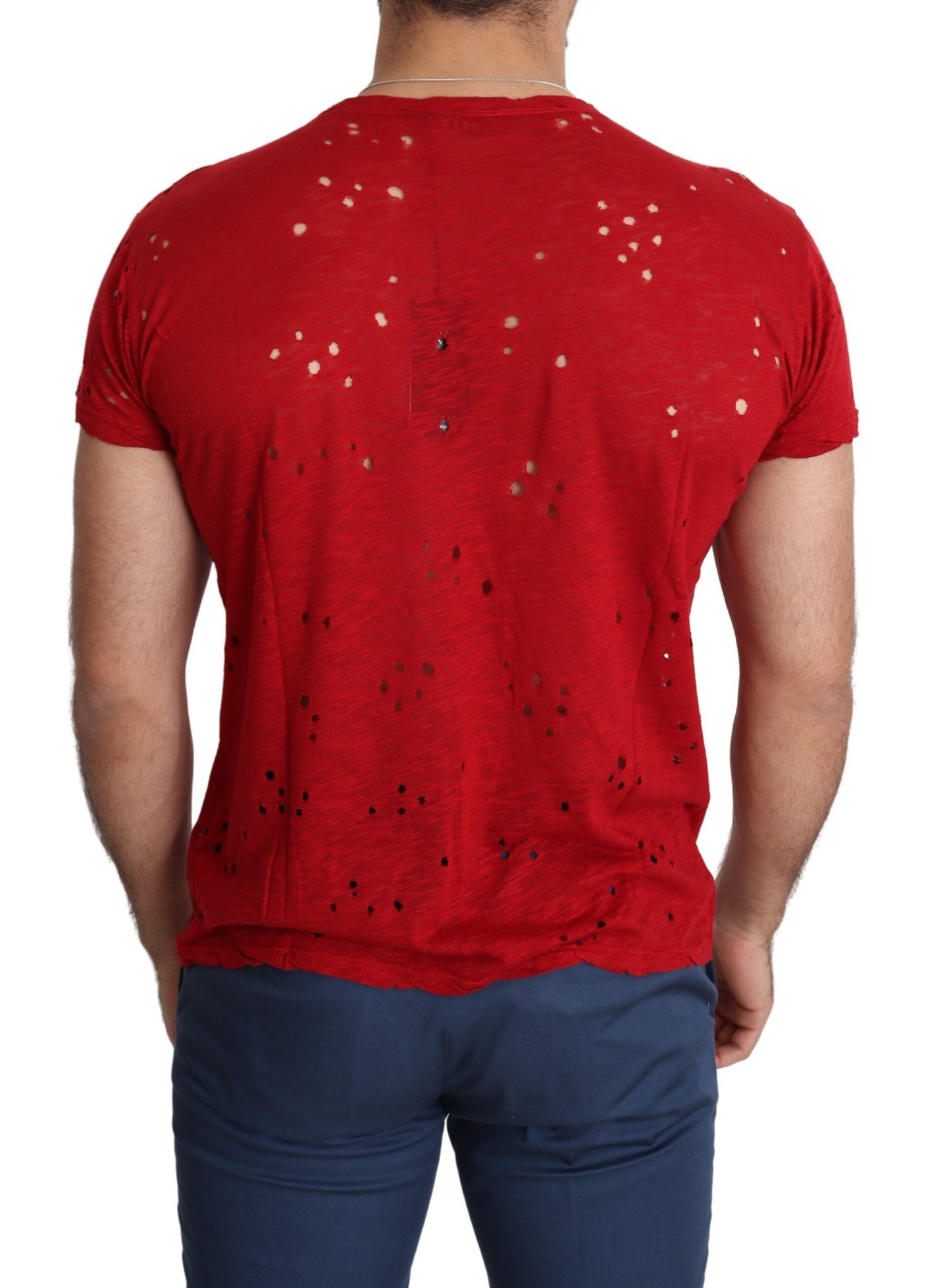 Guess Radiant Red Cotton Stretch T-Shirt Guess