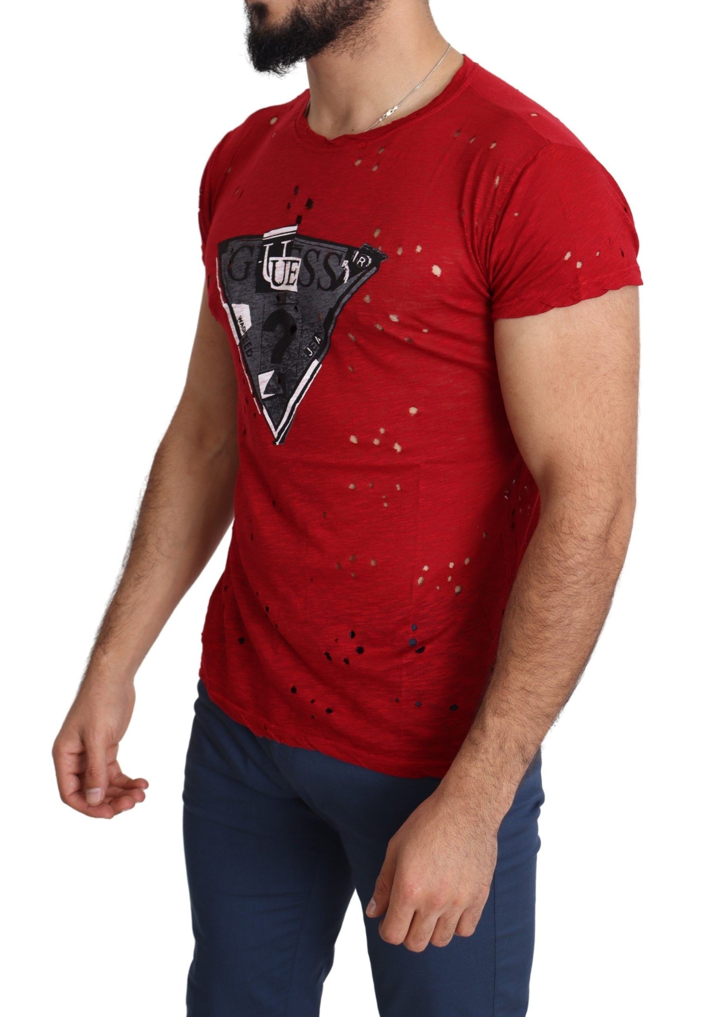 Guess Radiant Red Cotton Tee Perfect For Everyday Style Guess