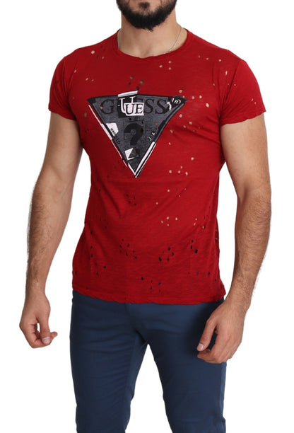 Guess Radiant Red Cotton Tee Perfect For Everyday Style Guess