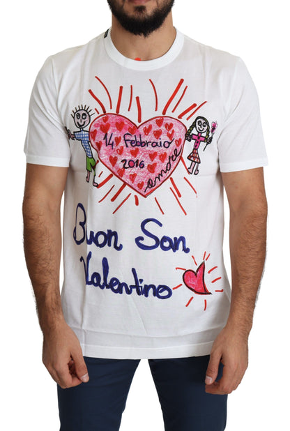 Dolce & Gabbana Romantic Heart Print Crew Neck Tee Dolce & Gabbana