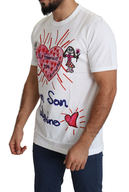 Dolce & Gabbana Romantic Heart Print Crew Neck Tee Dolce & Gabbana