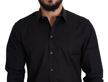 Dolce & Gabbana Elegant Black Cotton Stretch Dress Shirt Dolce & Gabbana