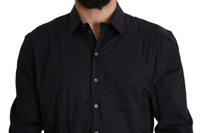 Dolce & Gabbana Elegant Slim Fit Black Dress Shirt Dolce & Gabbana