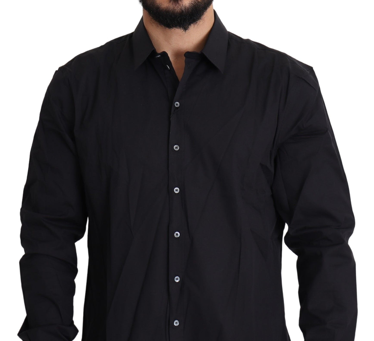 Dolce & Gabbana Elegant Slim Fit Black Dress Shirt Dolce & Gabbana