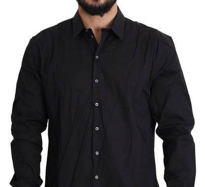 Dolce & Gabbana Elegant Slim Fit Black Dress Shirt Dolce & Gabbana