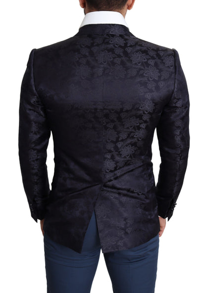 Dolce & Gabbana Elegant Silk Blend Martini Blazer in Blue Dolce & Gabbana