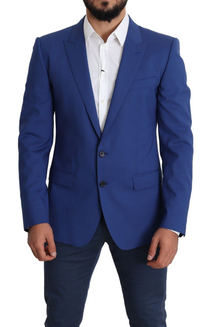 Dolce & Gabbana Exquisite Blue Wool Martini Blazer Jacket Dolce & Gabbana