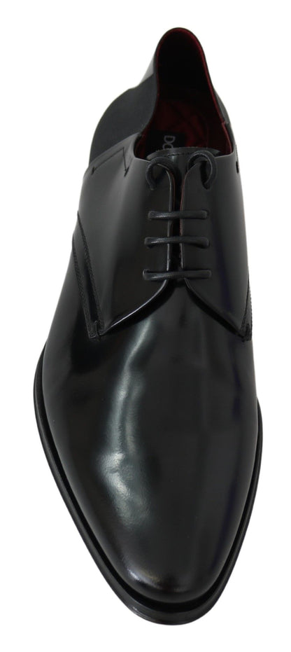 Dolce & Gabbana Elegant Black Leather Derby Shoes Dolce & Gabbana