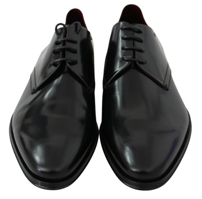 Dolce & Gabbana Elegant Black Leather Derby Shoes Dolce & Gabbana