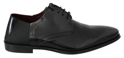 Dolce & Gabbana Elegant Black Leather Derby Shoes Dolce & Gabbana