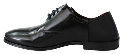 Dolce & Gabbana Elegant Black Leather Derby Shoes Dolce & Gabbana