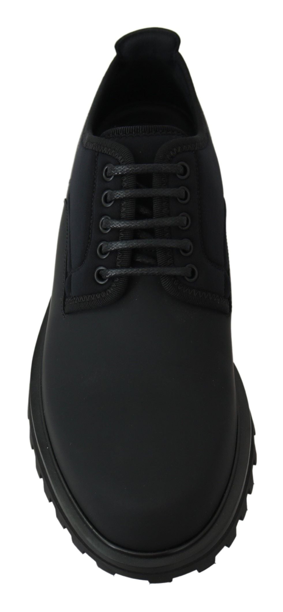 Dolce & Gabbana Elegant Black Calfskin Derby Shoes Dolce & Gabbana