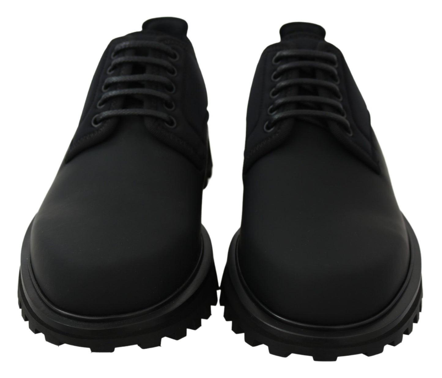 Dolce & Gabbana Elegant Black Calfskin Derby Shoes Dolce & Gabbana