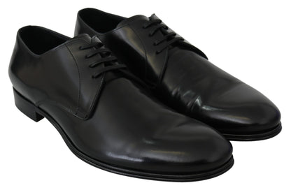 Dolce & Gabbana Elegant Black Leather Derby Shoes Dolce & Gabbana