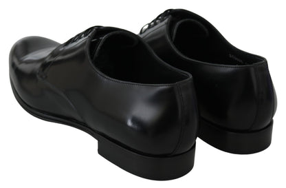 Dolce & Gabbana Elegant Black Leather Derby Shoes Dolce & Gabbana