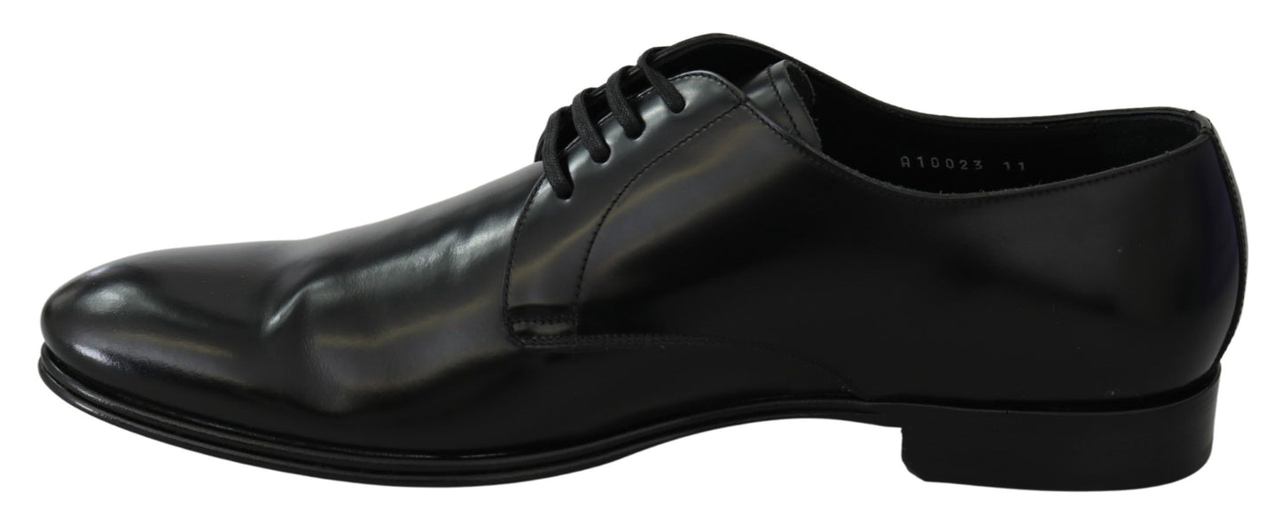 Dolce & Gabbana Elegant Black Leather Derby Shoes Dolce & Gabbana