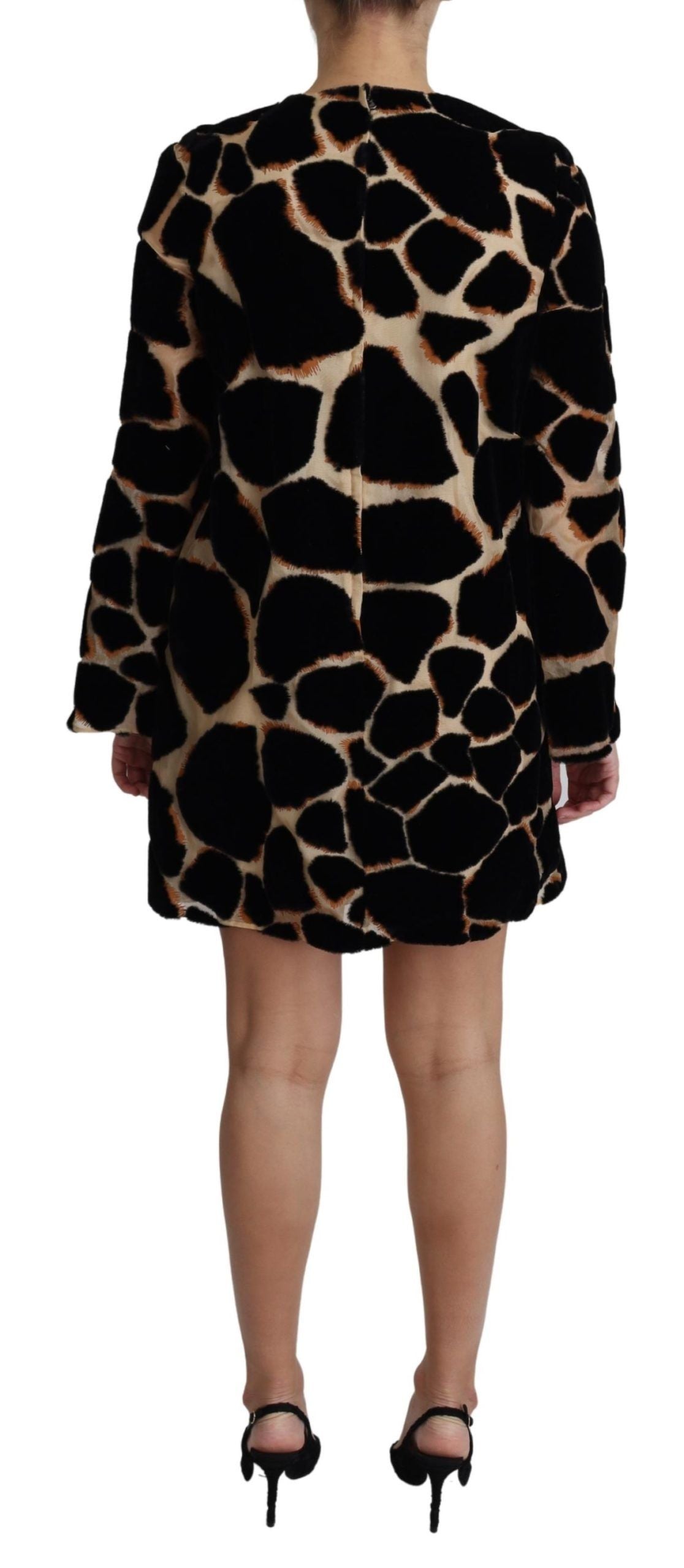 Dolce & Gabbana Chic Giraffe Print Shift Mini Dress Dolce & Gabbana